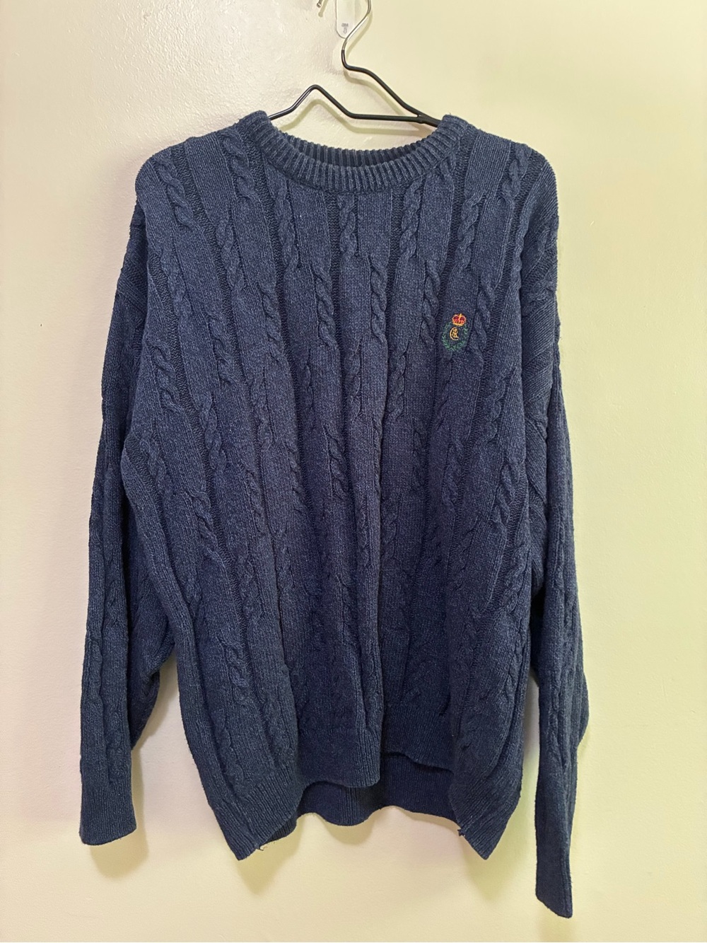 Ralph Lauren Chaps Vintage Heathered Blue cotton crewneck sweater size xl